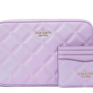 Kate Spade Lavender Quilted Pouch and Card Holder